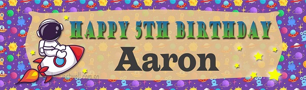 Astronaut Space Birthday Customized Banner